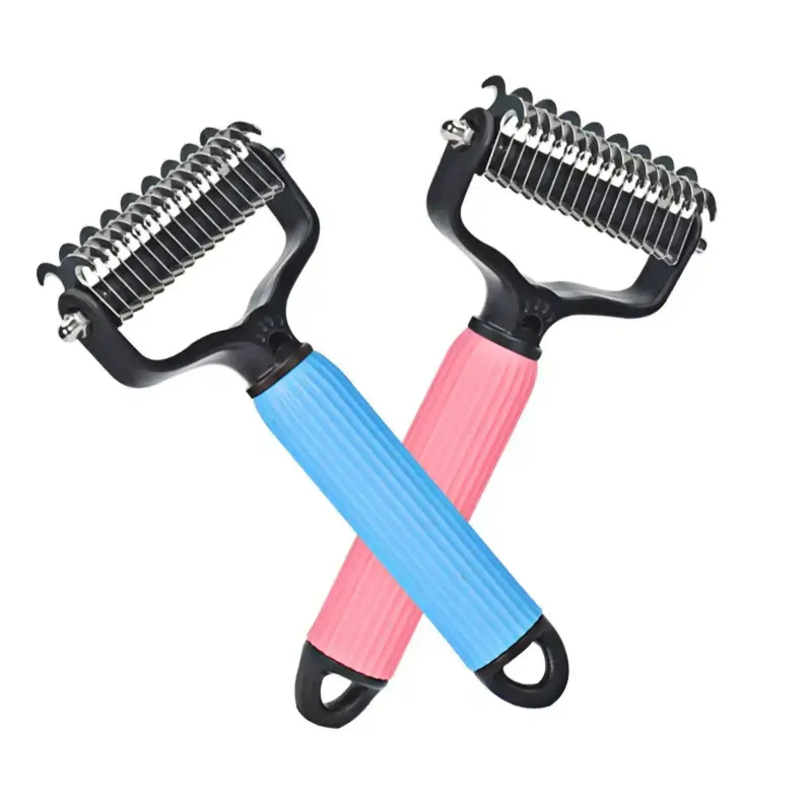 Professional Pet Grooming Tool - Universal Detangling Comb for Dogs with Stainless Steel Double-Sided Design for Effective Shedding and Matted Hair Removal, Ideal for Daily Coat Maintenance.