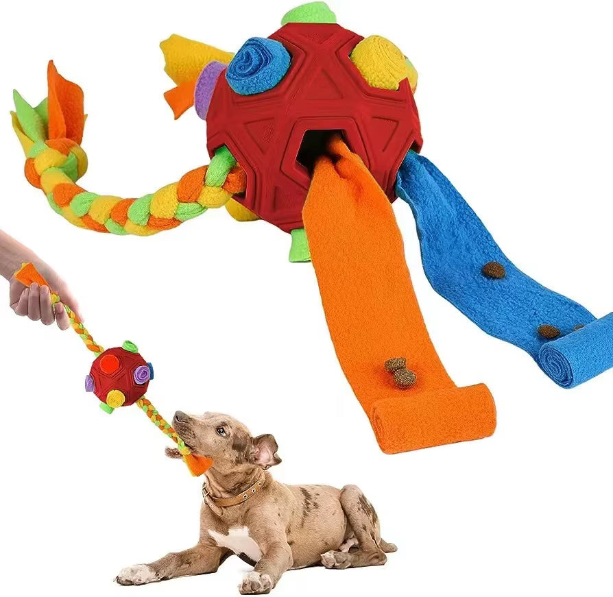 Unbreakable Snuffle Ball for Dogs - Interactive Foraging Toy and Slow Feeder Treat Dispenser