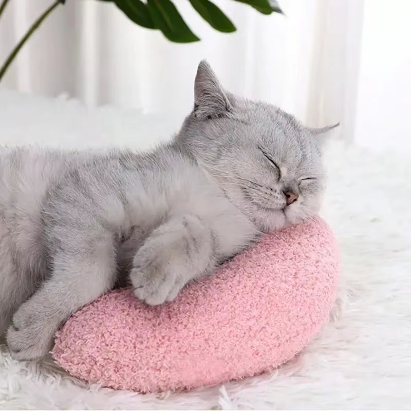 Luxury Plush Pet Pillow for Cats and Dogs with Cervical Support, Hypoallergenic Washable Cover, and Deep Sleep U-Shape Design