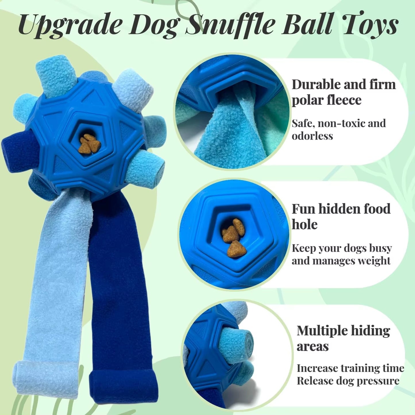 Unbreakable Snuffle Ball for Dogs - Interactive Foraging Toy and Slow Feeder Treat Dispenser