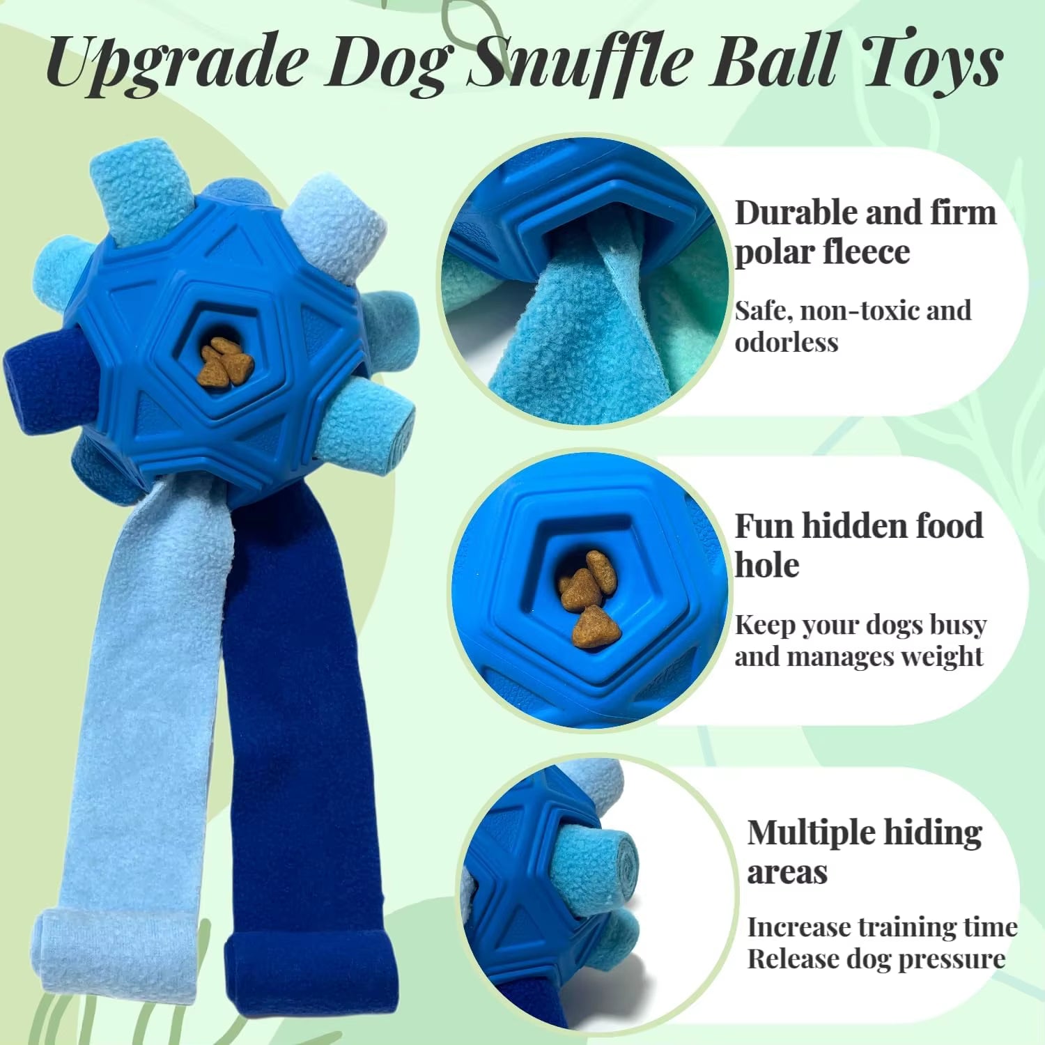 Unbreakable Snuffle Ball for Dogs - Interactive Foraging Toy and Slow Feeder Treat Dispenser