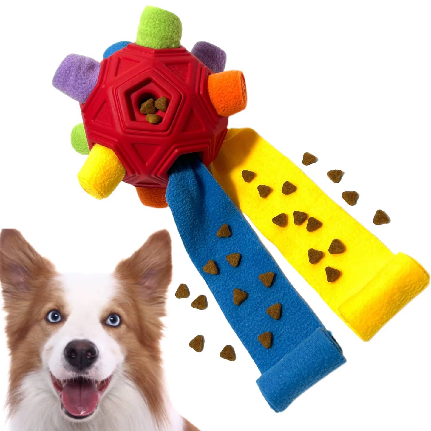 Unbreakable Snuffle Ball for Dogs - Interactive Foraging Toy and Slow Feeder Treat Dispenser
